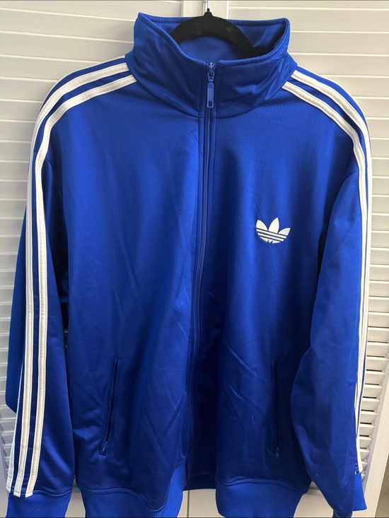 adidas Other - adidas Blue Track Jacket with White Stripes & Trefoil 2XL